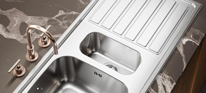 Banka Diplomat Edelstahl-Doppelspüle, Aufsatzmontage, 80 x 44 cm, 1208970059