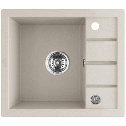 Aquadesign Somerset Granit Einbauspüle Beige Sand mit kleinem Abtropfbereich 570 x 495 mm 1208970083