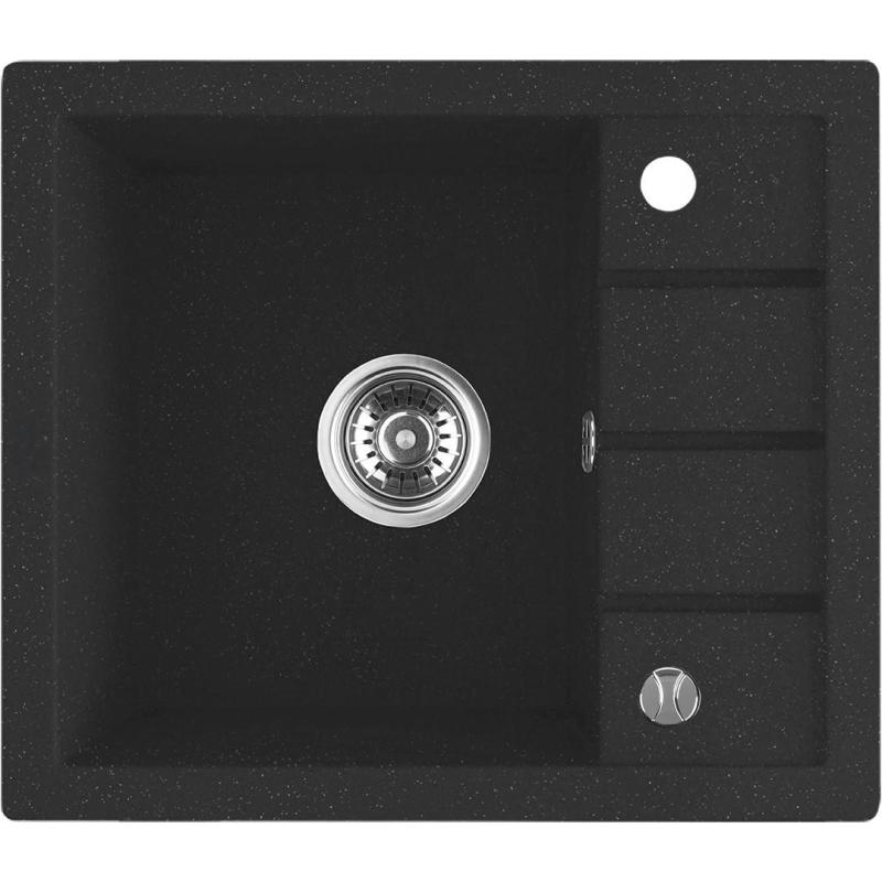 Aquadesign Somerset Granit Aufsatzspüle Anthrazit mit kleinem Abtropfbereich 570 x 495 mm 1208970084