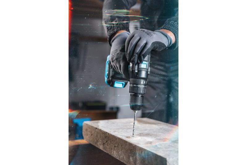 Högert Akku-Schlagbohrmaschine 18V für Ziegel, Stein, Holz, Metall.