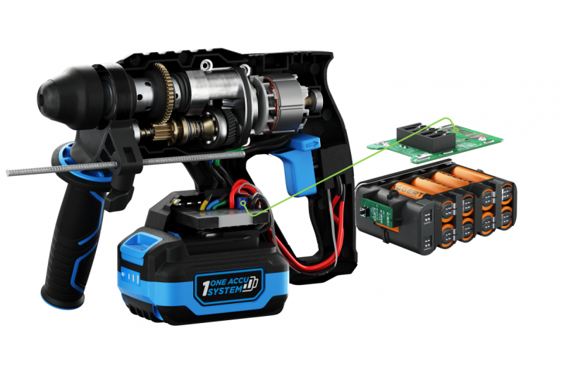 HÖGERT Akku-Schlagbohrmaschine, bürstenlos, 18V, mit Meißelfunktion