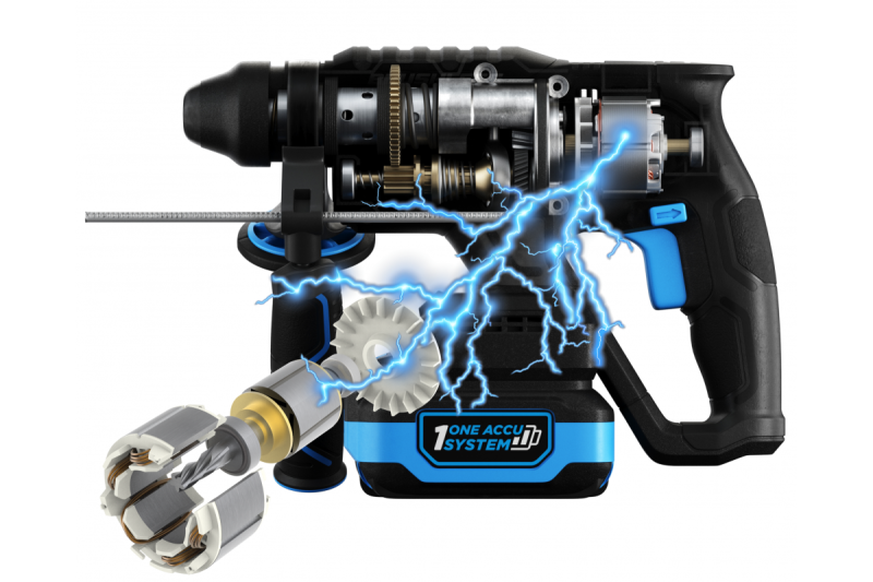 HÖGERT Akku-Schlagbohrmaschine, bürstenlos, 18V, mit Meißelfunktion