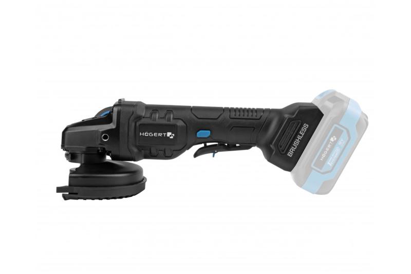 HÖGERT Akku-Winkelschleifer mit Paddelschalter, 125MM, 18V - ohne Akku