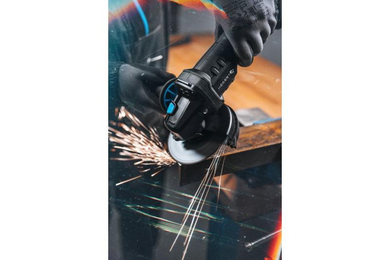 HÖGERT Akku-Winkelschleifer mit Paddle-Schalter, 125MM, 18V - Set (Akku, Ladegerät, Zubehör)