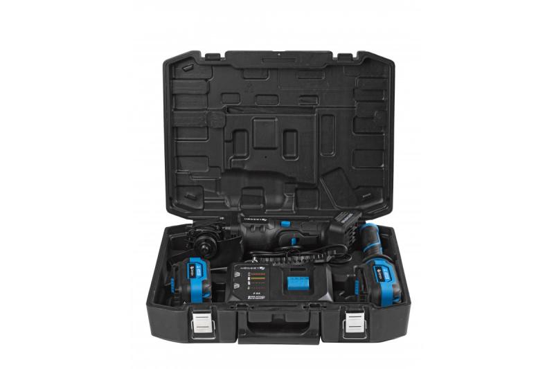 HÖGERT Akku-Winkelschleifer mit Paddle-Schalter, 125MM, 18V - Set (Akku, Ladegerät, Zubehör)