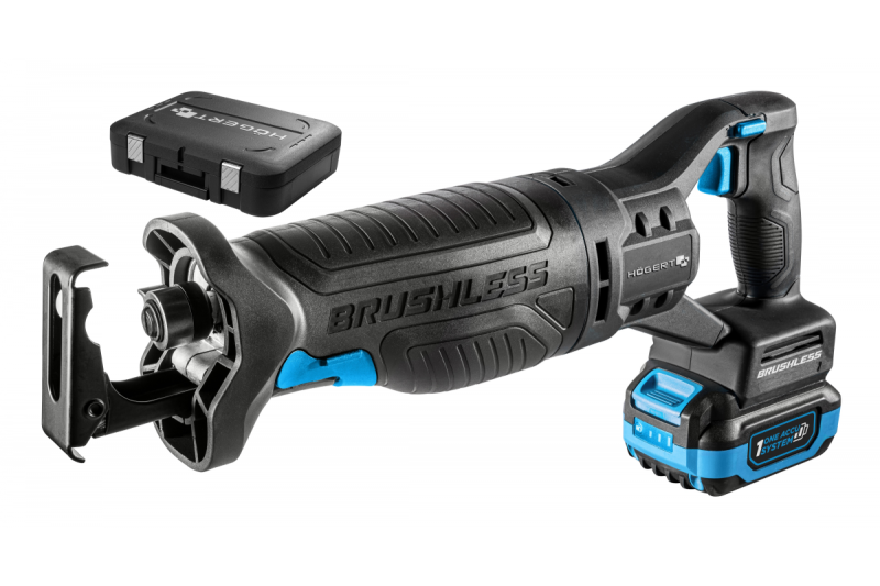 HÖGERT Akku-Säbelsägensatz, 18V, bürstenlos, Akku, Ladegerät, Zubehör.