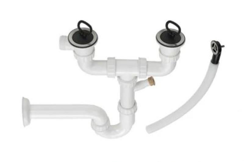 Ausmann Ceramic Blush Ceramic Double White Sink Topmount with Draining Area 1125 x 500 mm 1208970514
