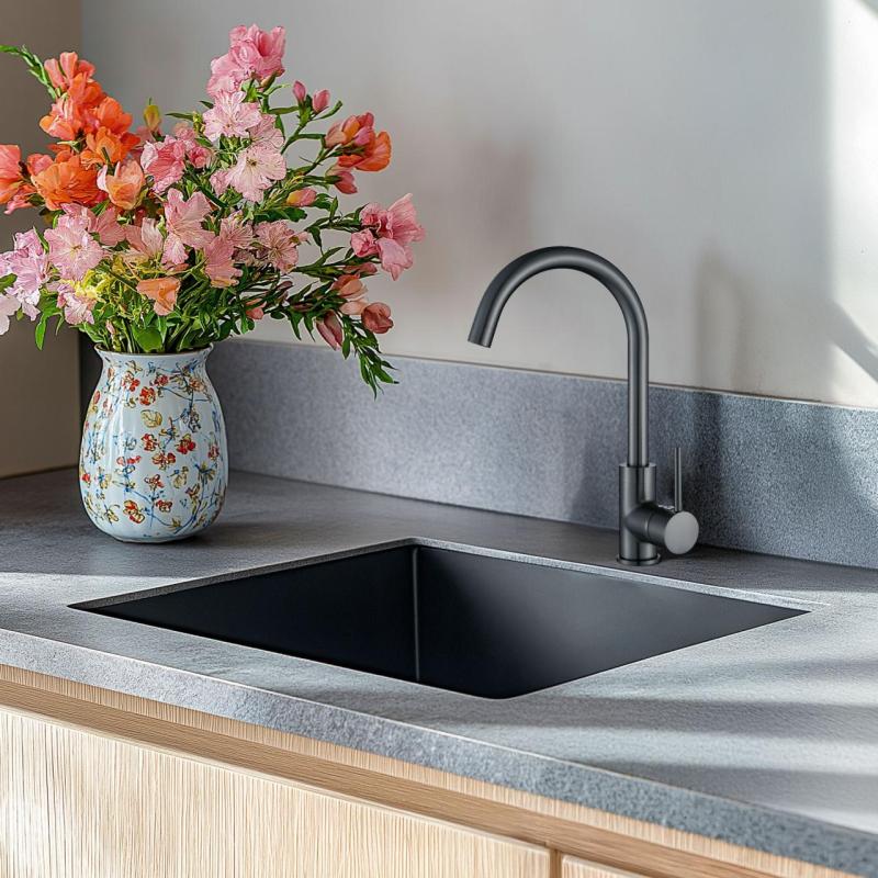 Ausmann Arvia Gun Metal PVD Küchenarmatur mit schwenkbarem Auslauf 1208970641