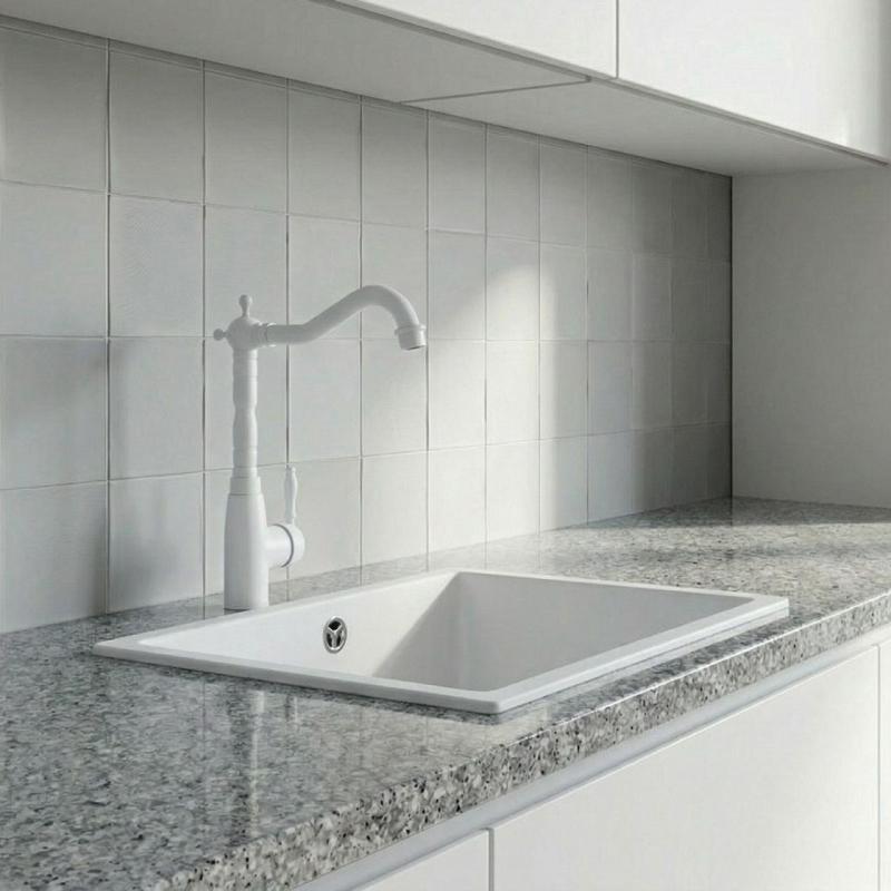 Graniteland Verve classic nostalgic kitchen faucet white 1208970653