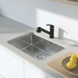 Graniteland Rhea Küchenarmatur Schwarz mit Ausziehbarem Auslauf und Doppel-Funktion Handbrause 1208970711