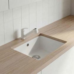 Graniteland Rhea Küchenarmatur Weiß mit Ausziehbarem Auslauf und Zweifunktions-Handbrause 1208970714