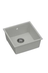 GraniteMy Universal Granit Grau Spüle 40x40 cm Aufbau, Unterbau und Flächenbündiger Einbau mit Edelstahl-Plug 1208970743