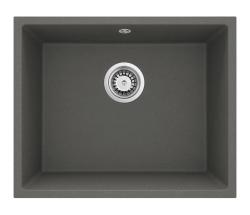GraniteMy Universal Granit Grau, dunkel Spülbecken 50x40 cm Aufbau, Unterbau und Flächenbündiger Einbau mit Edelstahl-Stecker 1208970744