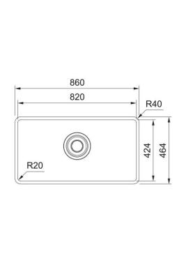 Franke Maris Quiet MQX 110.82 RVS Großes Spülbecken 820x424 mm Unterbau 122.0694.476