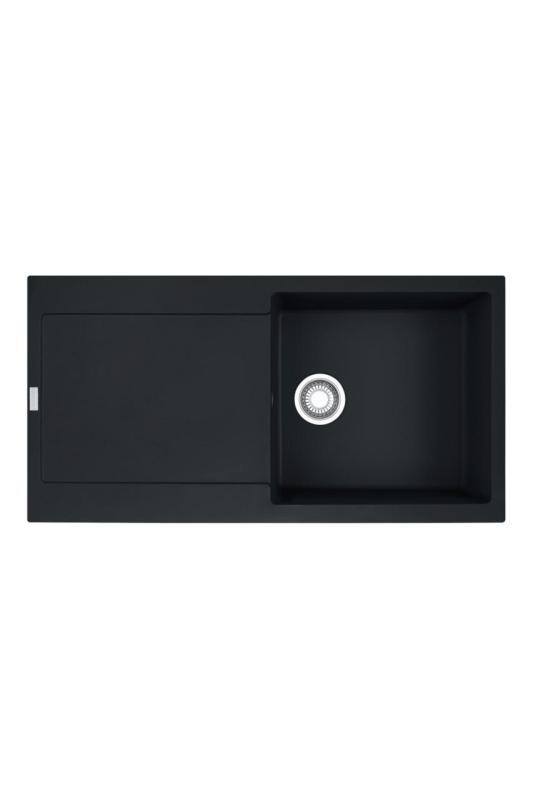 Franke Maris MRG 611-97 Fragranite Matt Schwarz Spüle 97 x 50 cm Aufbau mit Abtropffläche 114.0628.967