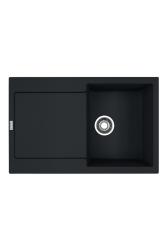 Franke Maris MRG 611-78 Fragranit Matt Schwarz Spüle 78 x 50 cm Aufbau mit Abtropffläche 114.0628.968