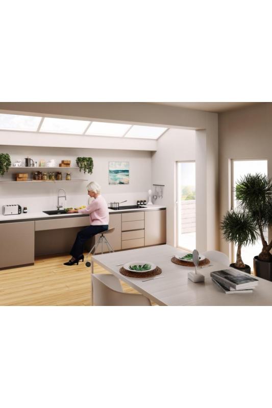 Franke Maris MRG 610-60 Care Fragranite Matt Schwarz flache behindertengerechte Spüle 635 x 559 mm Aufbau mit Armaturenlochbank 114.0729.484