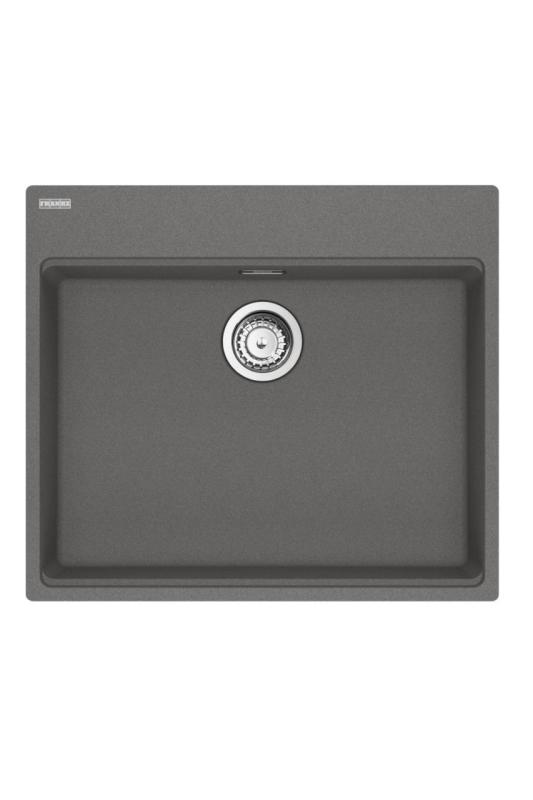 Franke Maris MRG 610-60 Care Fragranite Stein grau flache behindertengerechte Spüle 635 x 559 mm Aufbau mit Kranlochbank 114.0729.486