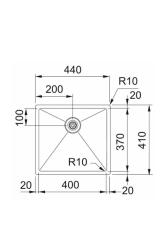 Franke Bolero Plus New R10 B2X 210-40-37 Edelstahl Spüle Flacheinbau, Unterbau und Aufbau 40x37 cm 127.0730.522