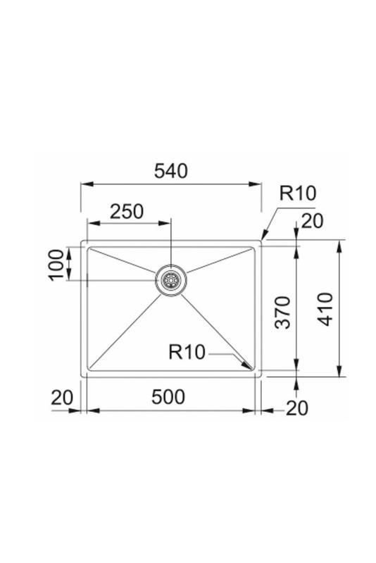 Franke Bolero Plus New R10 B2X 210-50-37 Edelstahl Spülbecken Flachbau, Unterbau und Aufbau 50x37 cm 127.0730.521