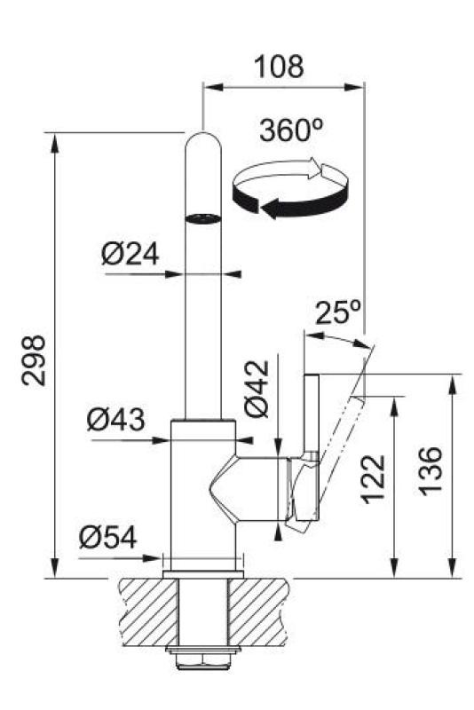 Franke Lina U Küchenarmatur Drehbarer Auslauf Chrom 115.0728.473