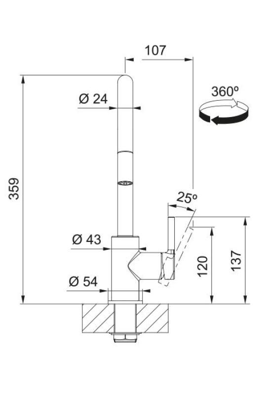 Franke Lina Küchenmischbatterie Chrom mit Ausziehbarer Handbrause 115.0693.229