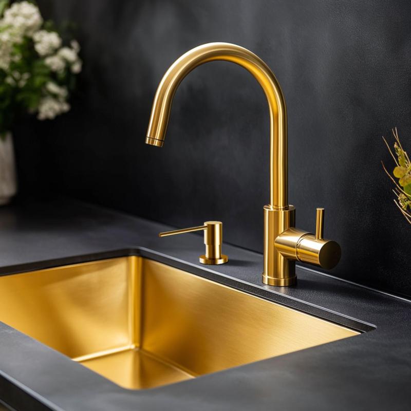 Ausmann Lirio Einbau Seifenspender Gold von oben nachfüllbar 1208971199