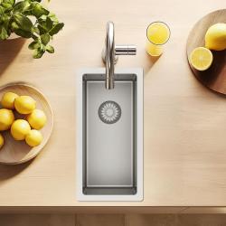 Pure.Sink Exclusivo kleiner Edelstahlspüle 18x40 cm 10mm Radius Unterbau, Flacheneinbau und Aufbau PEX1840-02