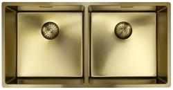 Pure.Sink Prestige Doppelte Goldspüle 82x40 cm 10mm Radius Unterbau, Flachbau und Aufbau PPG404040-60