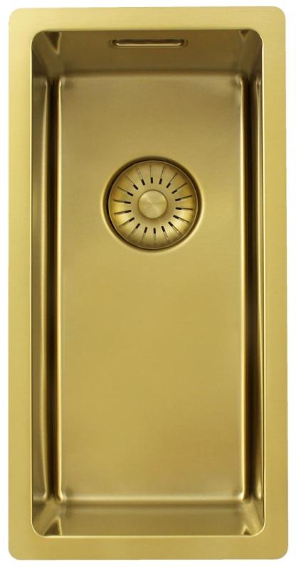 Pure.Sink Exclusivo kleines goldenes Spülbecken 18x40 cm 10mm Radius Unterbau, Flachbau und Aufbau PEX1840-60