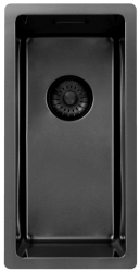 Pure.Sink Exclusivo Gun Metal kleines Spülbecken 18x40 cm 10mm Radius Unterbau, flächenbündig und Aufbau PEX1840-61