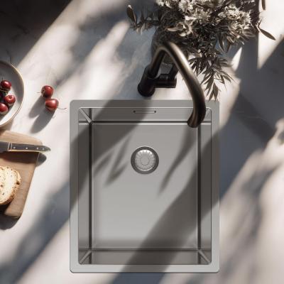 Pure.Sink Exclusivo Edelstahlspüle 34x40 cm 10mm Radius Unterbau, Flächenbündiger Einbau und Aufbau PEX3440-02