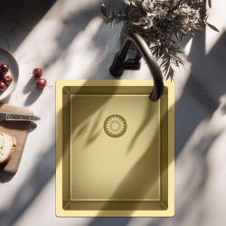 Pure.Sink Exklusiv Goldene Spüle 34x40 cm 10mm Radius Unterbau, Flachbau und Aufbau PEX3440-60