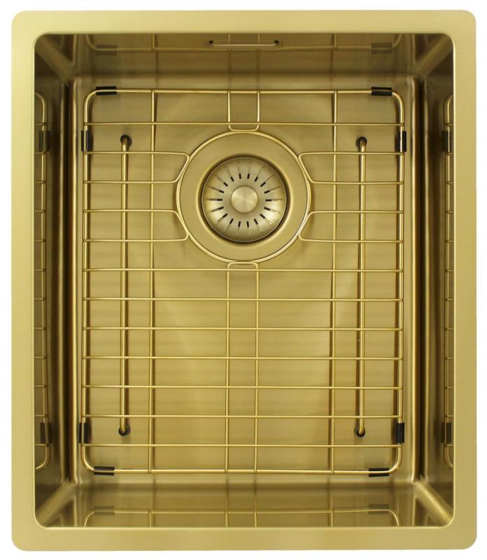 Pure.Sink Exclusivo Goldene Spüle 34x40 cm 10mm Radius Unterbau, Flachbau und Aufbau PEX3440-60