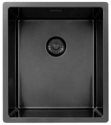 Pure.Sink Exclusivo Gun Metal Spüle 34x40 cm 10mm Radius Unterbau, Flächenbündig und Aufbau PEX3440-61