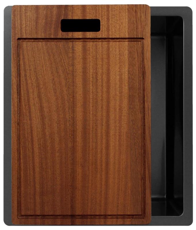 Pure.Sink Exclusivo Gun Metal Spüle 34x40 cm 10mm Radius Unterbau, Flächenbündig und Aufbau PEX3440-61