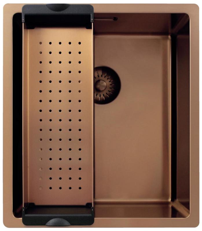 Pure.Sink Exclusivo Kupfer Spülbecken 34x40 cm 10mm Radius Unterbau, Flächenbündig und Aufbau PEX3440-62