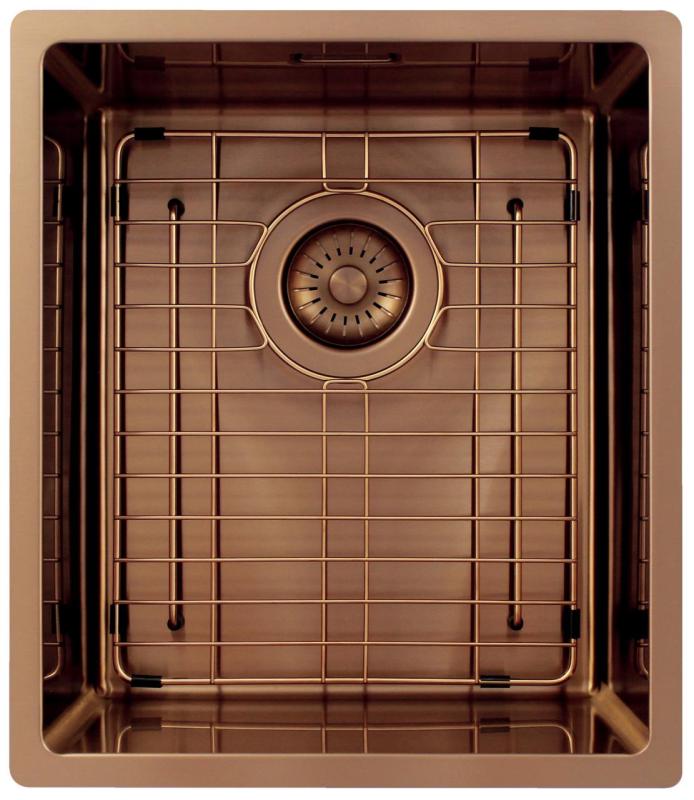 Pure.Sink Exclusivo Kupfer Spülbecken 34x40 cm 10mm Radius Unterbau, Flächenbündig und Aufbau PEX3440-62