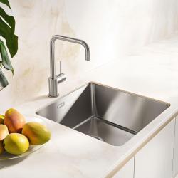 Pure.Sink Exklusiv Edelstahl Spüle 40x40 cm 10mm Radius Unterbau, Flächenbündig und Aufbau PEX4040-02