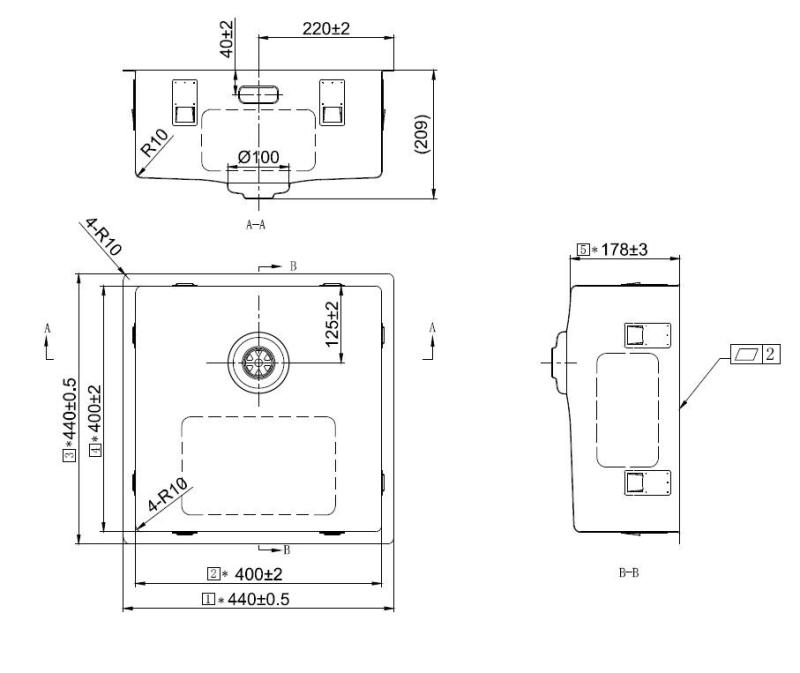Pure.Sink Exclusivo Stainless Steel Sink 40x40 cm 10mm radius undermount, flush mount and top mount PEX4040-02