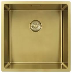 Pure.Sink Exclusivo Goldene Spüle 40x40 cm 10mm Radius Unterbau, Flächenbündig und Aufbau PEX4040-60