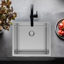 Pure.Sink Exclusivo Edelstahlspüle 45x40 cm 10mm Radius Unterbau, Flächenbündiger Einbau und Aufbau PEX4540-02
