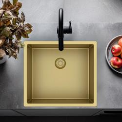 Pure.Sink Exclusivo Goldene Spüle 45x40 cm 10mm Radius Unterbau, Flachbau und Aufbau PEX4540-60
