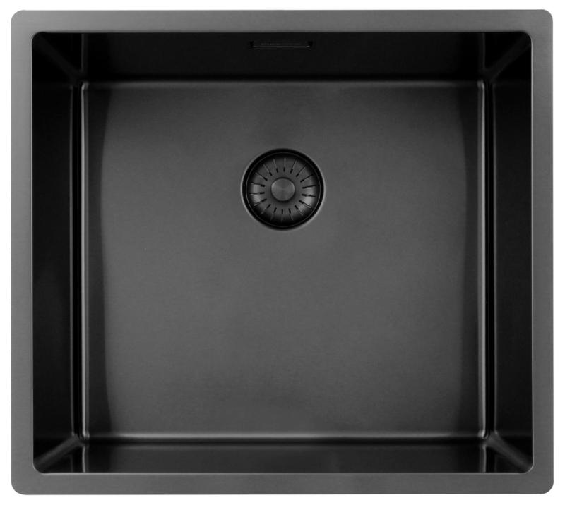 Pure.Sink Exclusivo Gun Metal Spüle 45x40 cm 10mm Radius Unterbau, Flächenbündige und Aufbau PEX4540-61