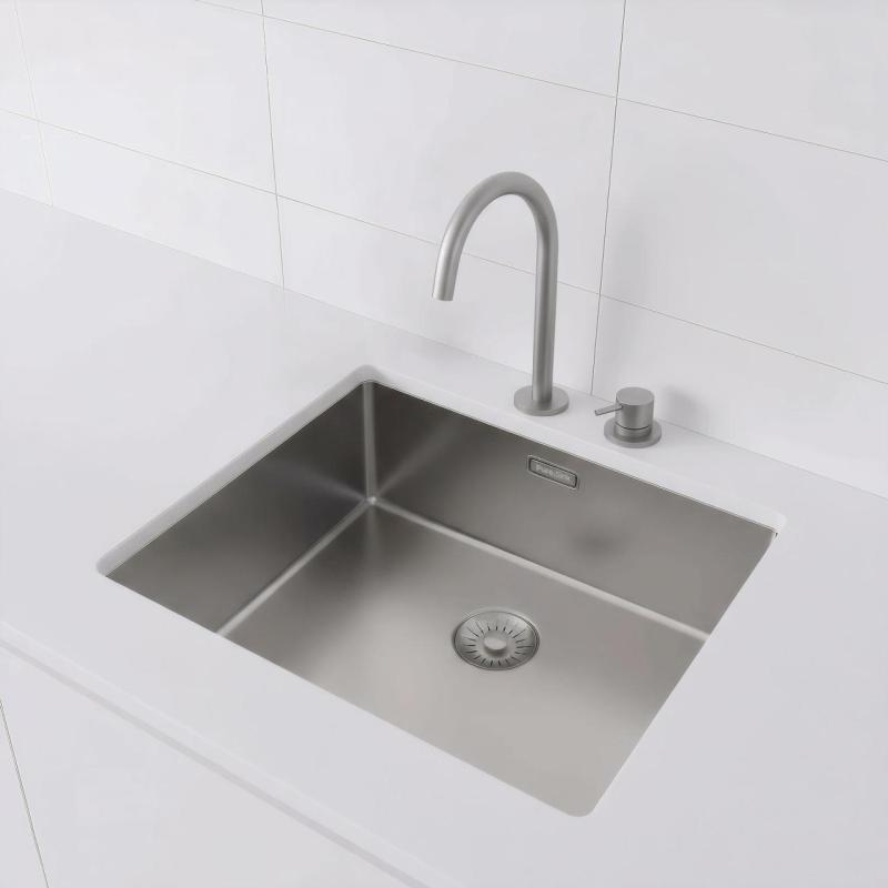 Pure.Sink Exclusivo Edelstahlspüle 50x40 cm 10mm Radius Unterbau, Flächenbündiger Einbau und Aufbau PEX5040-02