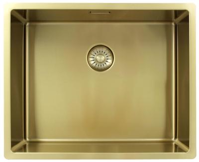 Pure.Sink Exclusivo Goldene Spüle 50x40 cm 10mm Radius Unterbau, Flächenbündig und Aufbau PEX5040-60