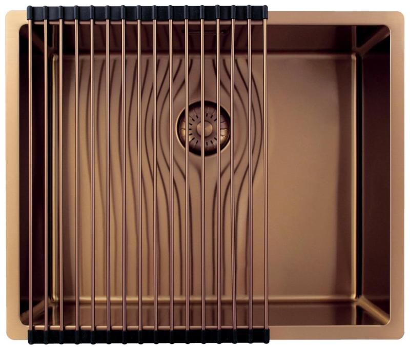 Pure.Sink Exclusivo Kupfer Spülbecken 50x40 cm 10mm Radius Unterbau, Flächenbündig und Aufbau PEX5040-62