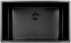 Pure.Sink Exclusivo großer Gun-Metal-Spülbecken 70x40 cm 10mm Radius Unterbau, Flach Einbau und Aufbau PEX7040-61