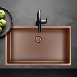 Pure.Sink Exclusivo große Kupferspüle 70x40 cm 10mm Radius Unterbau, Flacheneinbau und Aufbau PEX7040-62