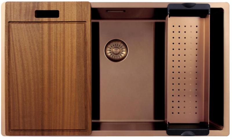 Pure.Sink Exclusivo große Kupferspüle 70x40 cm 10mm Radius Unterbau, Flacheneinbau und Aufbau PEX7040-62